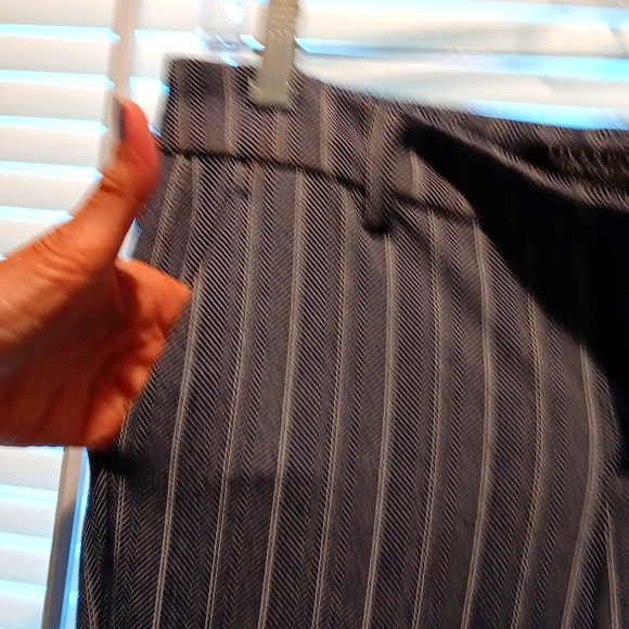 Ankle length Navy/ white pinstripe pants. - Picture 6 of 6